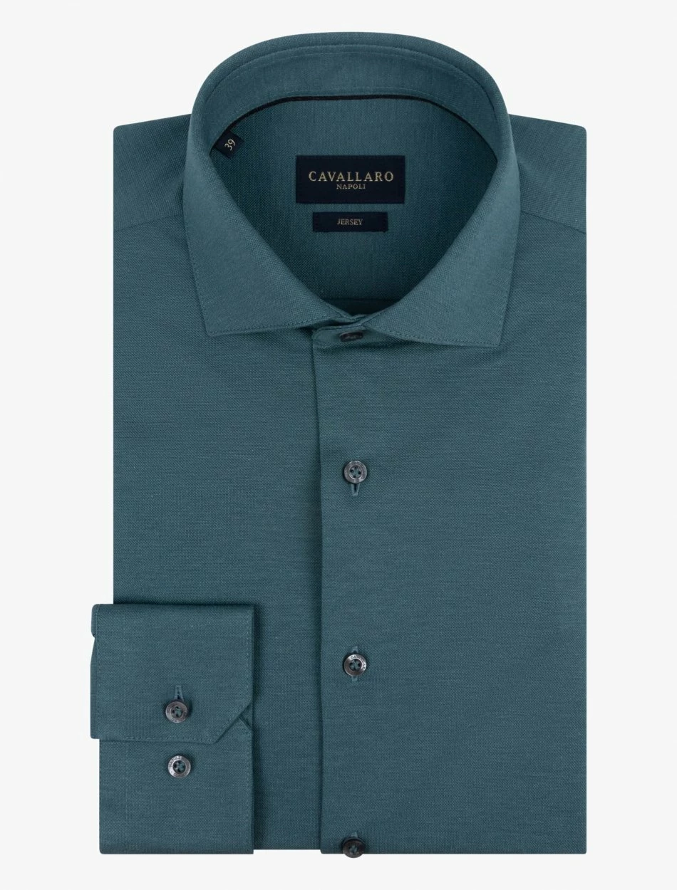 Cavallaro Napoli Piquo Overhemd Donkergroen 8 Cavallaro Napoli Piquo Overhemd Donkergroen - Afbeelding 8