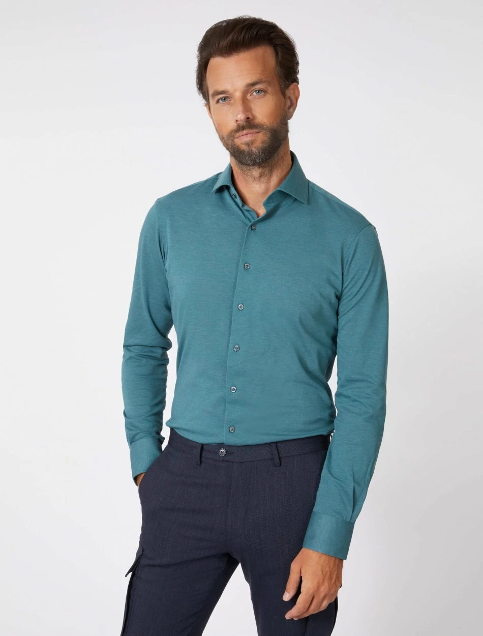 Cavallaro Napoli Piquo Overhemd Donkergroen 1 Cavallaro Napoli Piquo Overhemd Donkergroen