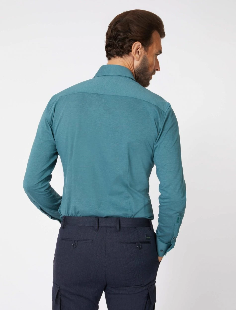 Cavallaro Napoli Piquo Overhemd Donkergroen 4 Cavallaro Napoli Piquo Overhemd Donkergroen - Afbeelding 4