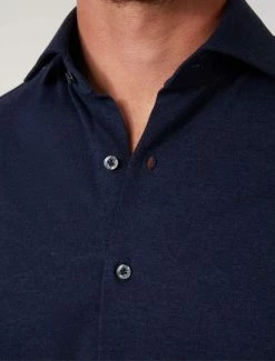 Cavallaro Napoli Piquo Overhemd Indigo Blauw 12 Cavallaro Napoli Piquo Overhemd Indigo Blauw -Cavallaro Napoli Shop 110225001 641000 11 positie 20 76
