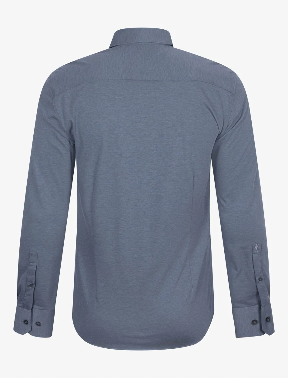 Cavallaro Napoli Piquo Overhemd Denim Blauw 8 Cavallaro Napoli Piquo Overhemd Denim Blauw - Afbeelding 8