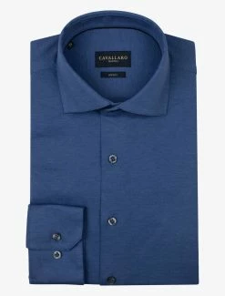 Cavallaro Napoli Piquo Overhemd Blauw -Cavallaro Napoli Shop 110225001 650000 03 positie 60 917