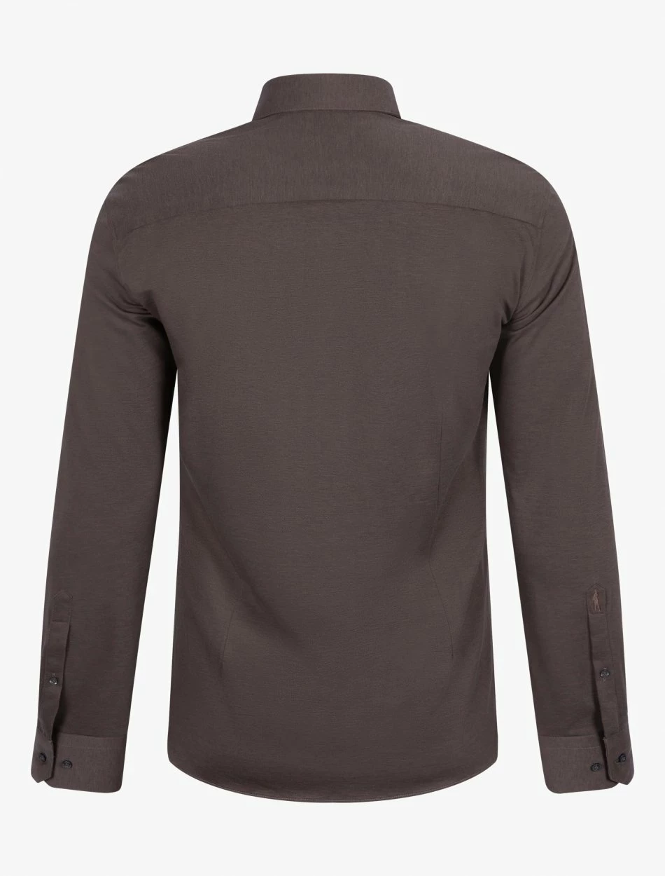 Cavallaro Napoli Piquo Overhemd Bruin 2 Cavallaro Napoli Piquo Overhemd Bruin - Afbeelding 2