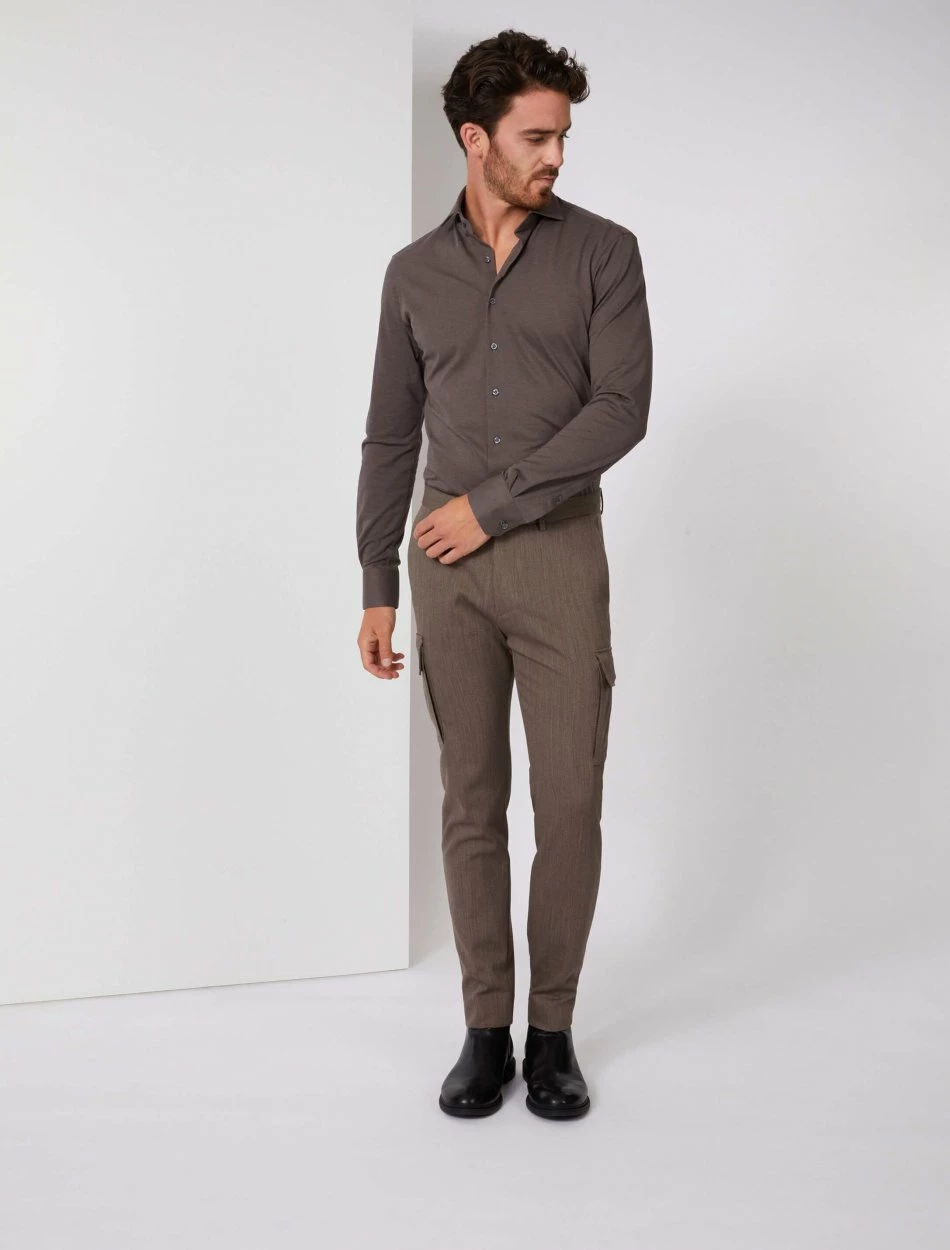 Cavallaro Napoli Piquo Overhemd Bruin 7 Cavallaro Napoli Piquo Overhemd Bruin - Afbeelding 7