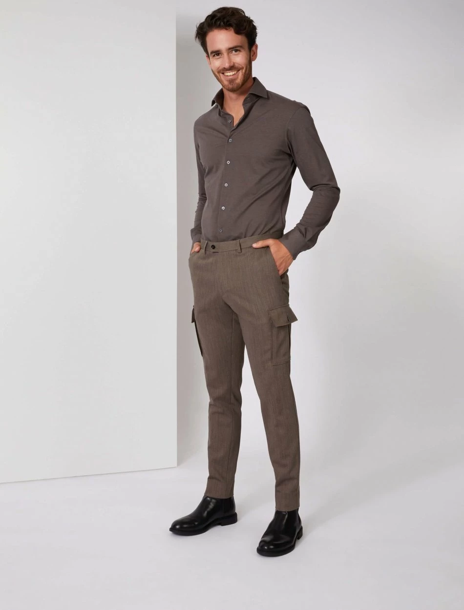 Cavallaro Napoli Piquo Overhemd Bruin 4 Cavallaro Napoli Piquo Overhemd Bruin - Afbeelding 4