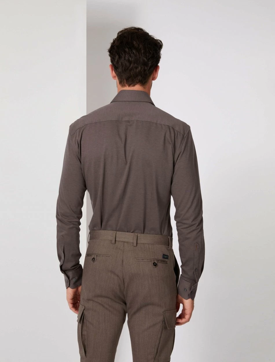 Cavallaro Napoli Piquo Overhemd Bruin 5 Cavallaro Napoli Piquo Overhemd Bruin - Afbeelding 5