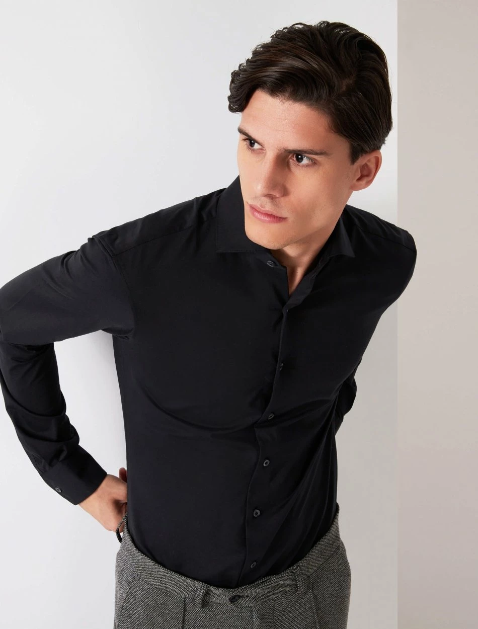 Cavallaro Napoli Franco Overhemd Zwart 4 Cavallaro Napoli Franco Overhemd Zwart - Afbeelding 4