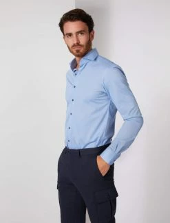 Cavallaro Napoli Bertoldo Overhemd Blauw