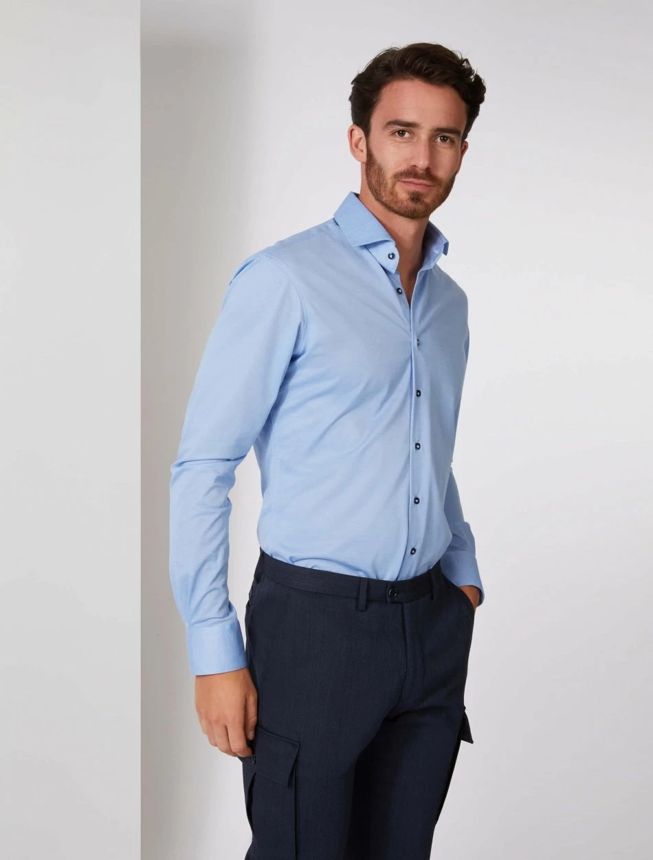 Cavallaro Napoli Bertoldo Overhemd Blauw 5 Cavallaro Napoli Bertoldo Overhemd Blauw - Afbeelding 5