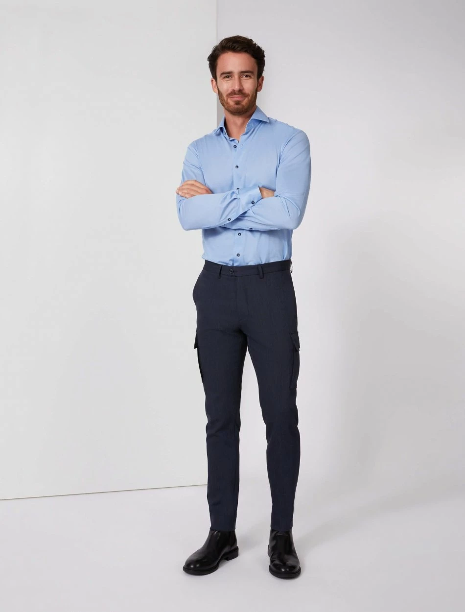 Cavallaro Napoli Bertoldo Overhemd Blauw 2 Cavallaro Napoli Bertoldo Overhemd Blauw - Afbeelding 2