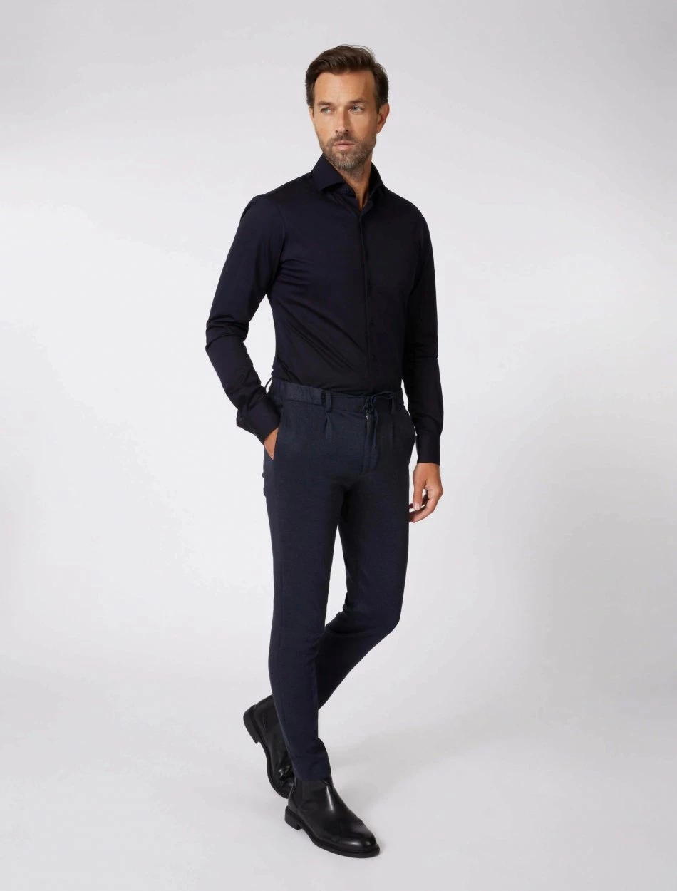 Cavallaro Napoli Bertoldo Overhemd Donkerblauw 9 Cavallaro Napoli Bertoldo Overhemd Donkerblauw - Afbeelding 9