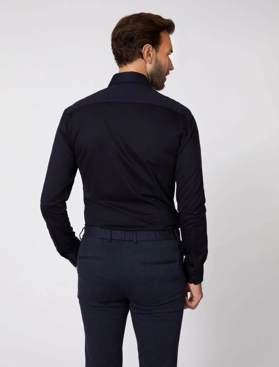 Cavallaro Napoli Bertoldo Overhemd Donkerblauw 8 Cavallaro Napoli Bertoldo Overhemd Donkerblauw - Afbeelding 8