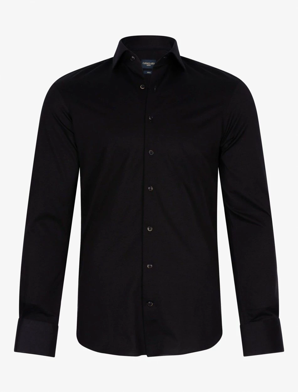 Cavallaro Napoli Bertoldo Overhemd Zwart 7 Cavallaro Napoli Bertoldo Overhemd Zwart - Afbeelding 7