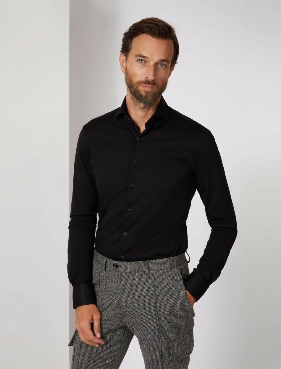 Cavallaro Napoli Bertoldo Overhemd Zwart 1 Cavallaro Napoli Bertoldo Overhemd Zwart