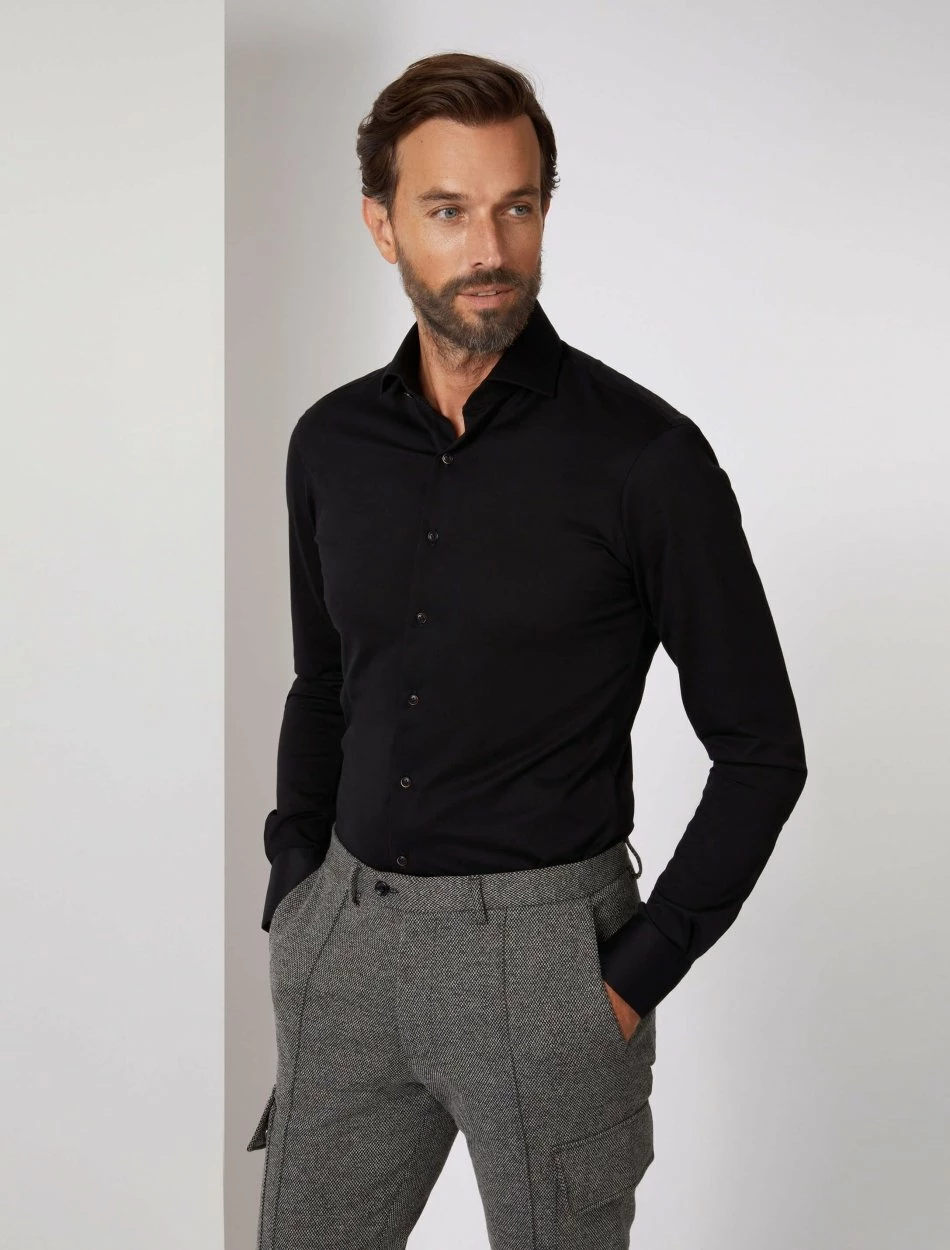 Cavallaro Napoli Bertoldo Overhemd Zwart 5 Cavallaro Napoli Bertoldo Overhemd Zwart - Afbeelding 5