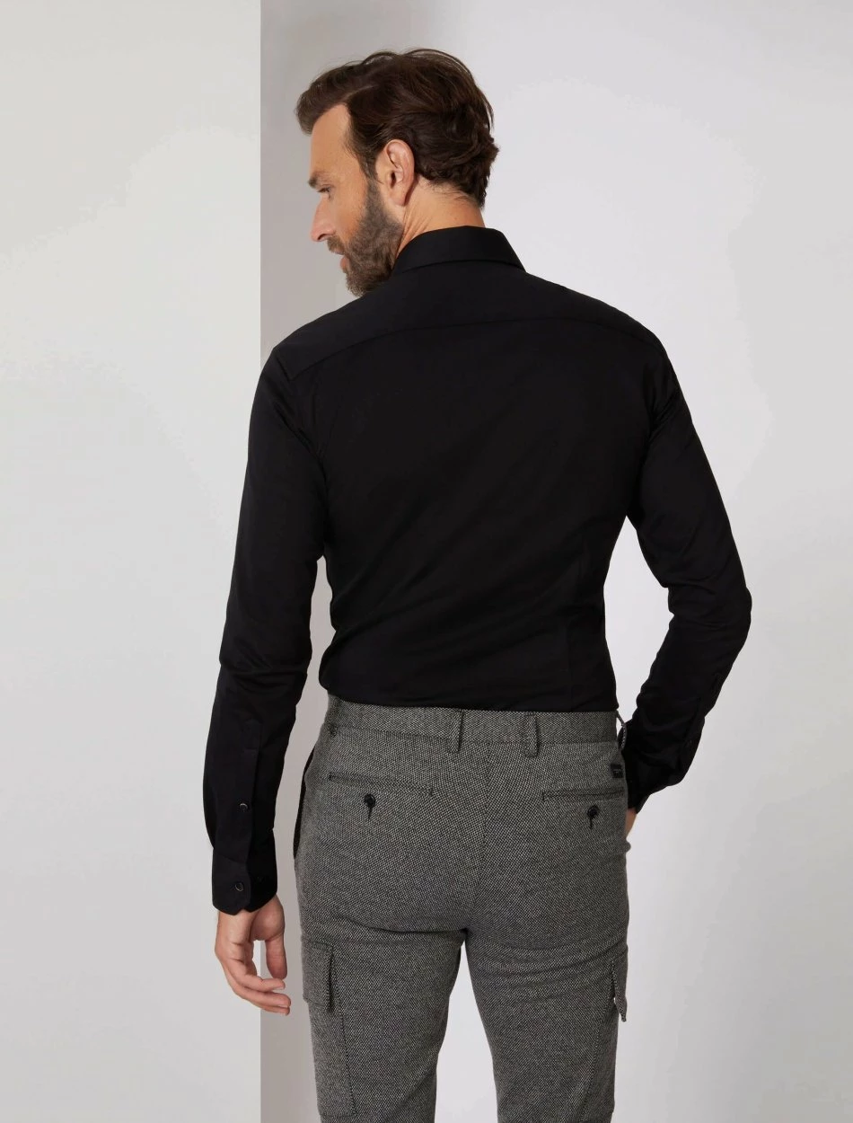 Cavallaro Napoli Bertoldo Overhemd Zwart 4 Cavallaro Napoli Bertoldo Overhemd Zwart - Afbeelding 4