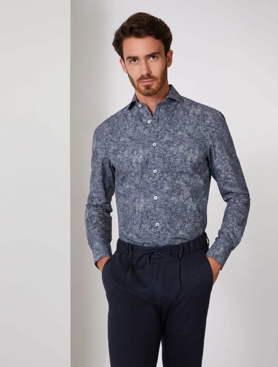 Cavallaro Napoli Blugio Overhemd Donkerblauw 1 Cavallaro Napoli Blugio Overhemd Donkerblauw