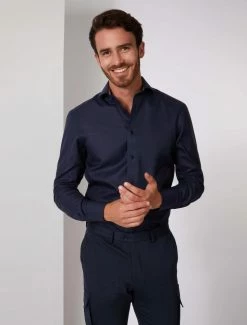 Cavallaro Napoli Zaglio Overhemd Donkerblauw