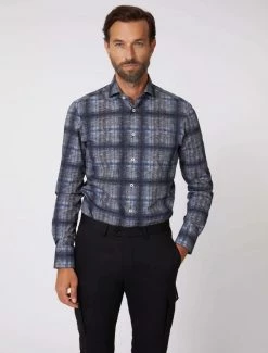 Cavallaro Napoli Griquo Overhemd Blauw