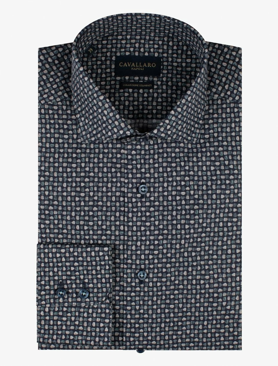 Cavallaro Napoli Grungo Overhemd Blauw 9 Cavallaro Napoli Grungo Overhemd Blauw - Afbeelding 9