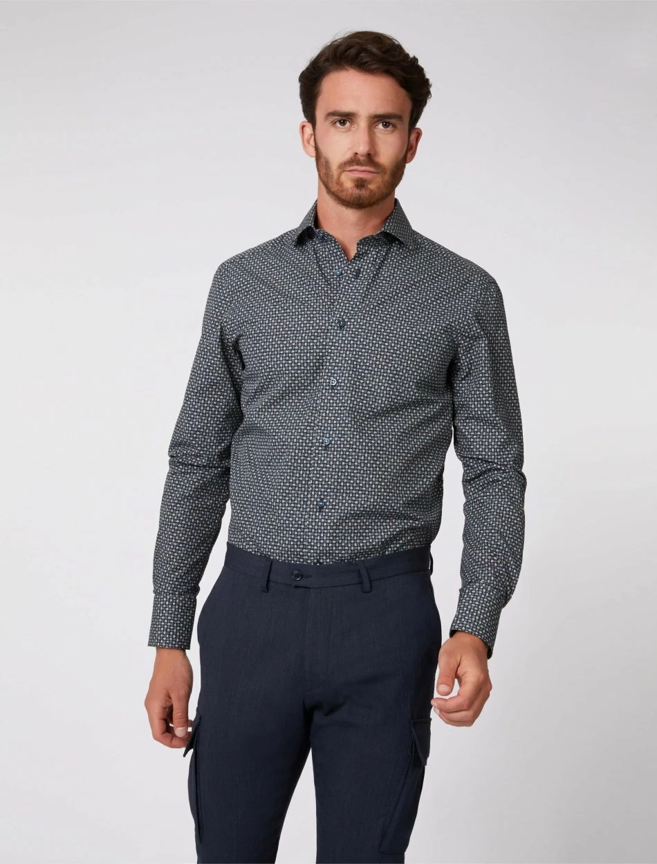 Cavallaro Napoli Grungo Overhemd Blauw 1 Cavallaro Napoli Grungo Overhemd Blauw