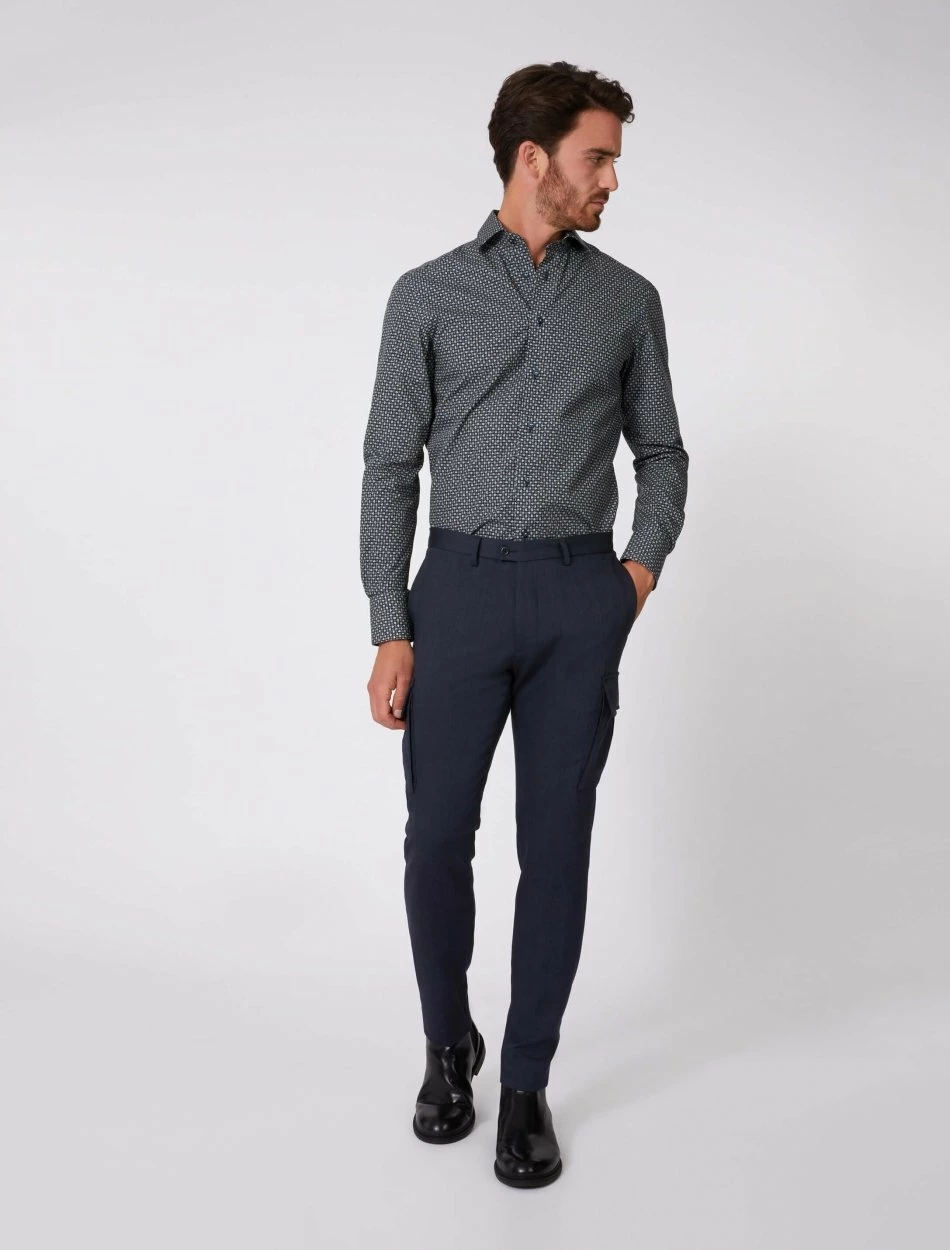 Cavallaro Napoli Grungo Overhemd Blauw 6 Cavallaro Napoli Grungo Overhemd Blauw - Afbeelding 6