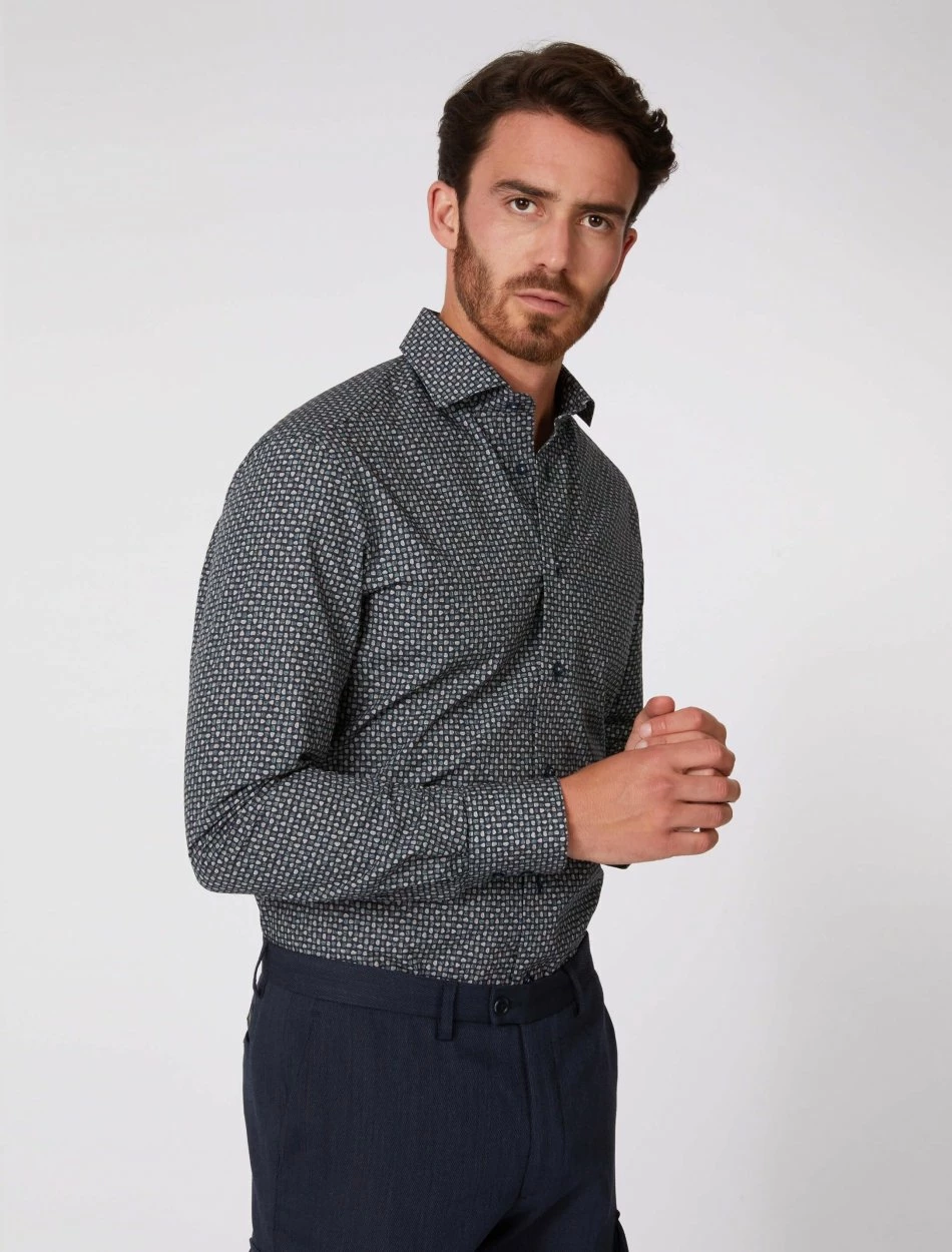 Cavallaro Napoli Grungo Overhemd Blauw 5 Cavallaro Napoli Grungo Overhemd Blauw - Afbeelding 5