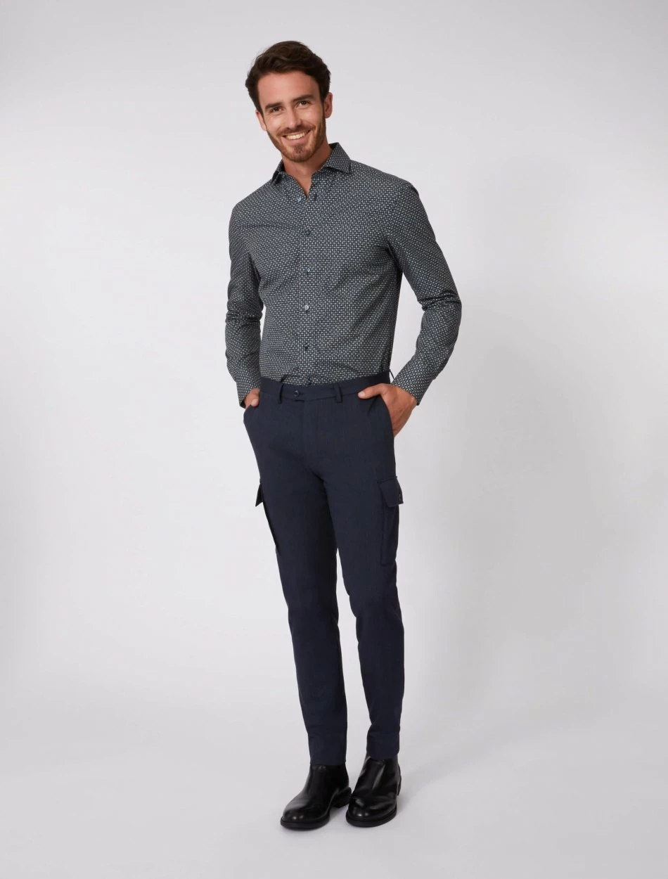 Cavallaro Napoli Grungo Overhemd Blauw 2 Cavallaro Napoli Grungo Overhemd Blauw - Afbeelding 2