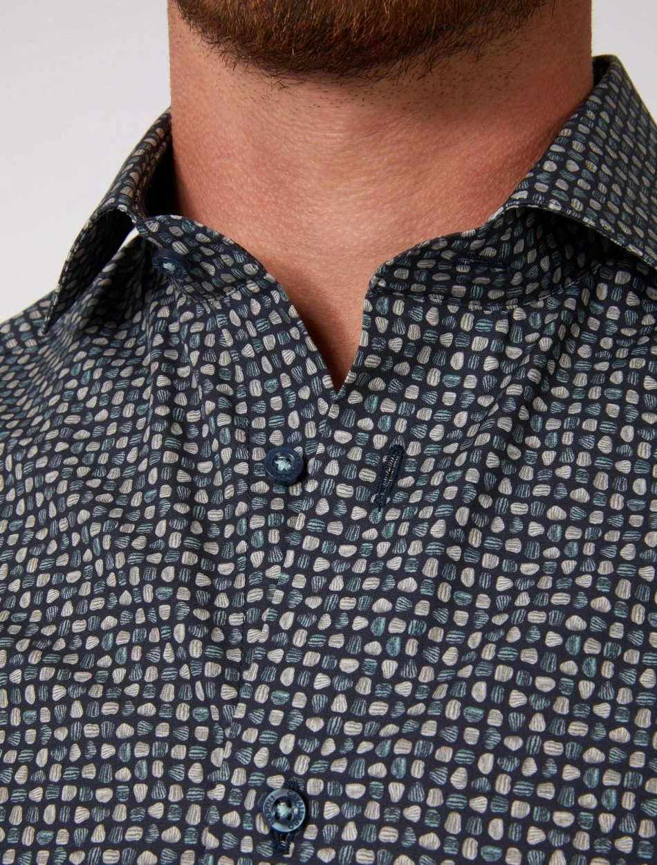 Cavallaro Napoli Grungo Overhemd Blauw 3 Cavallaro Napoli Grungo Overhemd Blauw - Afbeelding 3