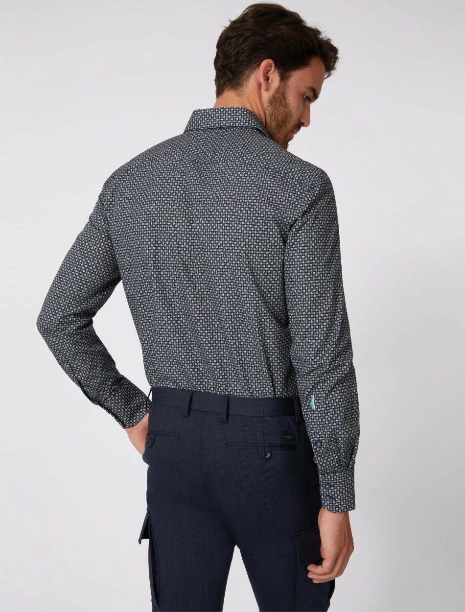 Cavallaro Napoli Grungo Overhemd Blauw 4 Cavallaro Napoli Grungo Overhemd Blauw - Afbeelding 4