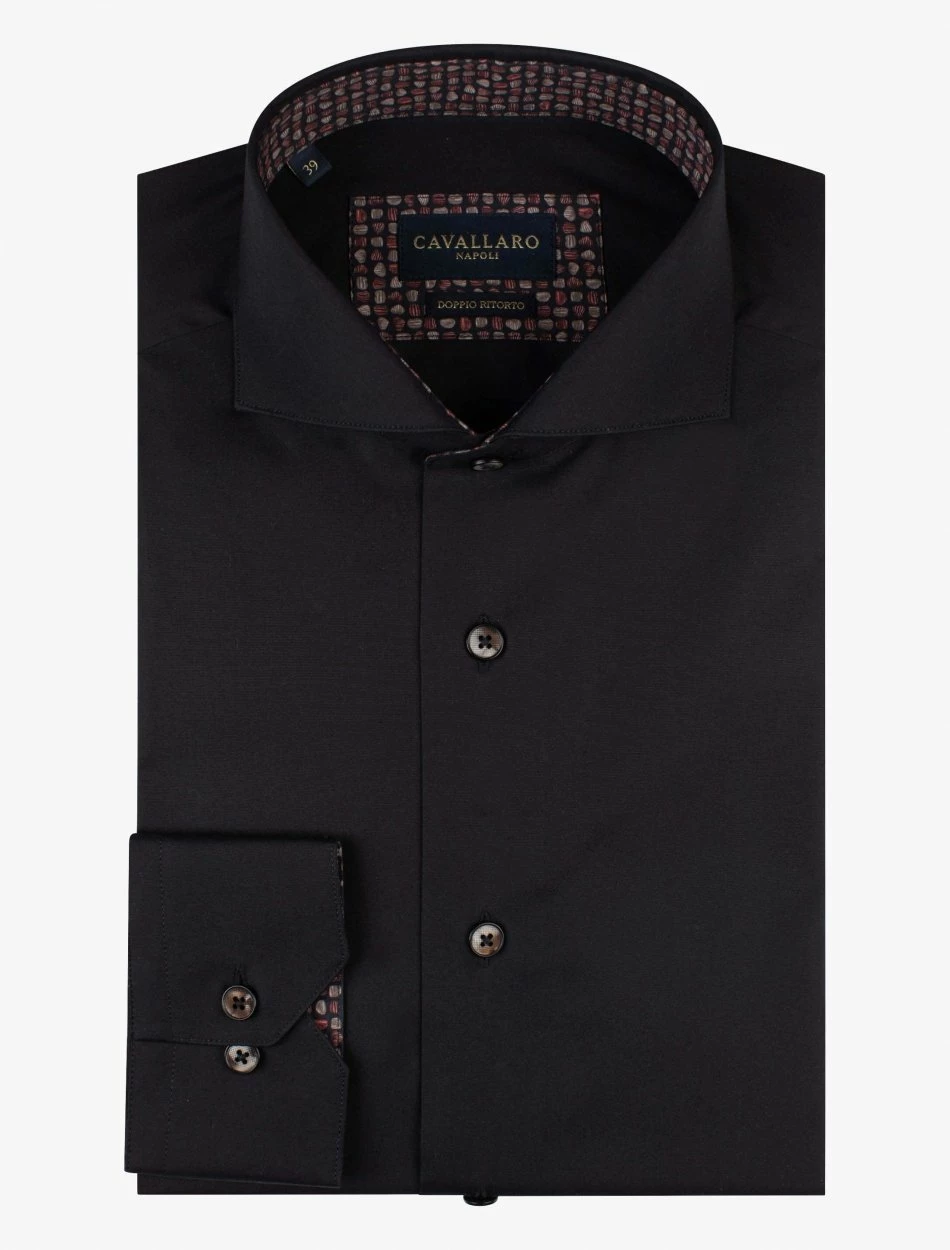 Cavallaro Napoli Fundato Overhemd Zwart 9 Cavallaro Napoli Fundato Overhemd Zwart - Afbeelding 9