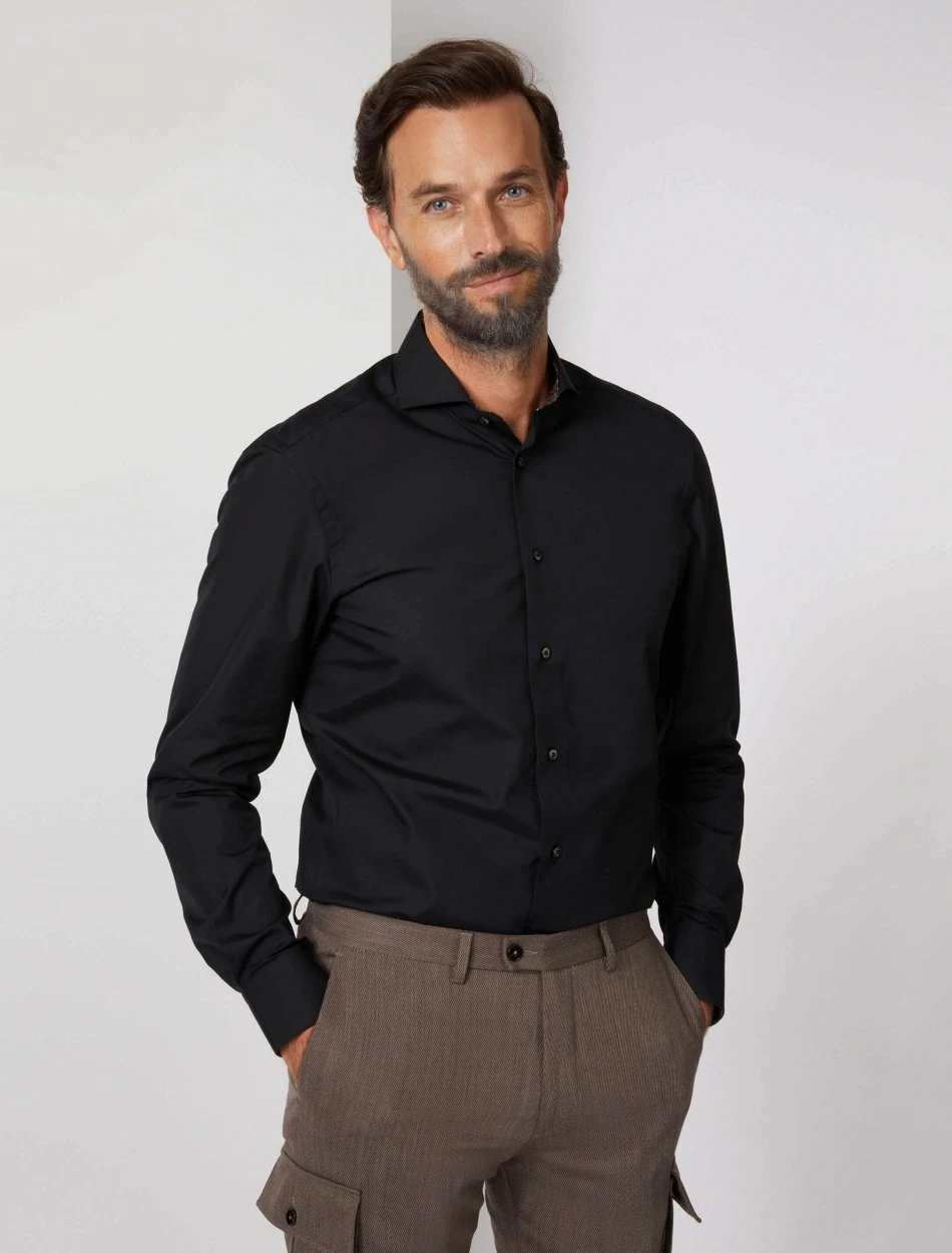 Cavallaro Napoli Fundato Overhemd Zwart 1 Cavallaro Napoli Fundato Overhemd Zwart