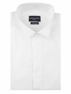 Cavallaro Napoli Bianco Ceremonial Overhemd Wit
