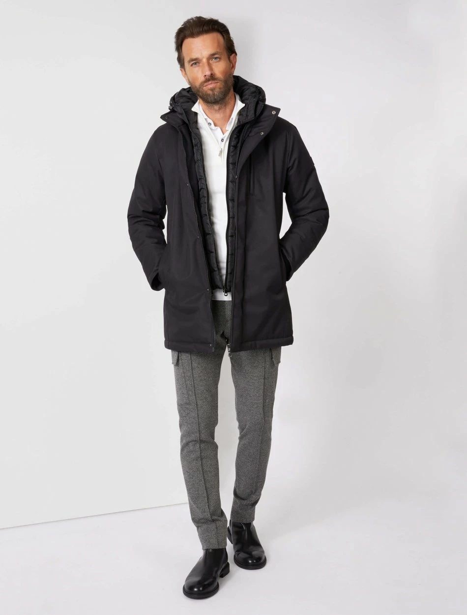 Cavallaro Napoli Trentino Parka Zwart 2 Cavallaro Napoli Trentino Parka Zwart - Afbeelding 2