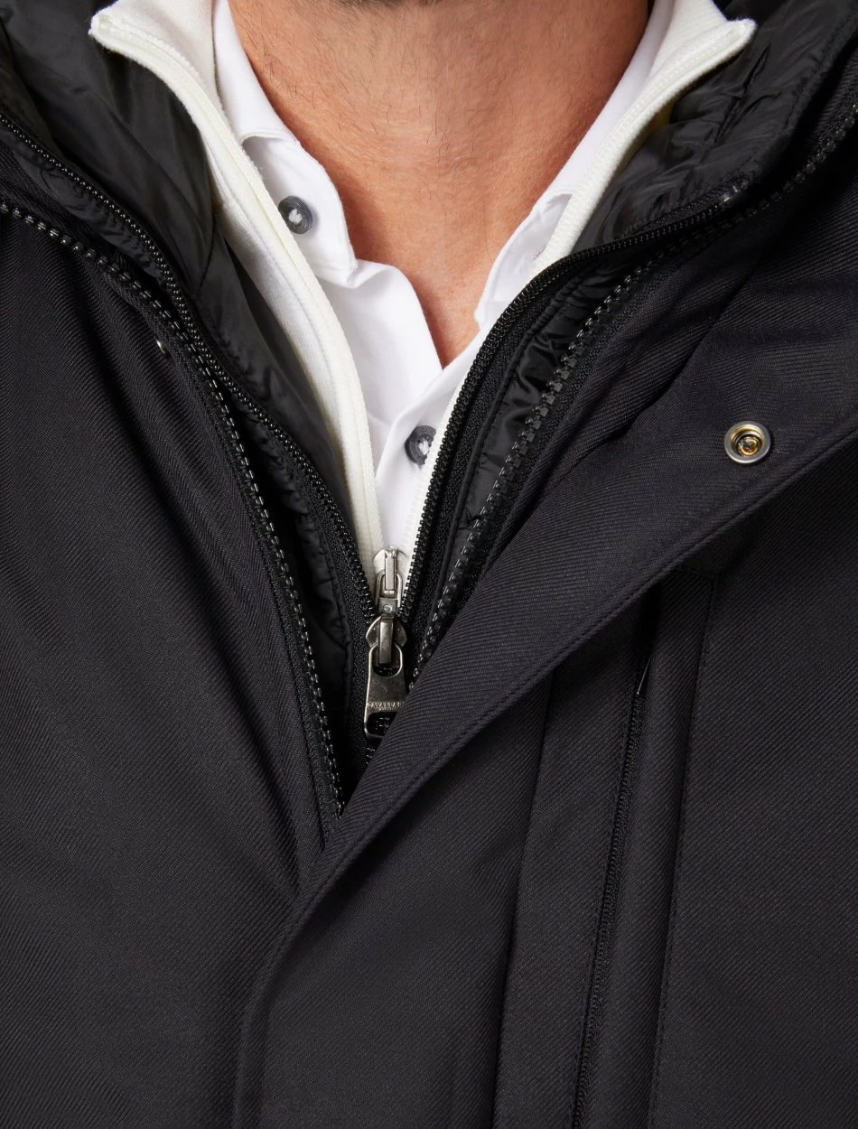 Cavallaro Napoli Trentino Parka Zwart 3 Cavallaro Napoli Trentino Parka Zwart - Afbeelding 3