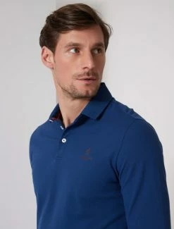 Cavallaro Napoli Campione Long Sleeve Polo Flag Blue (654000)