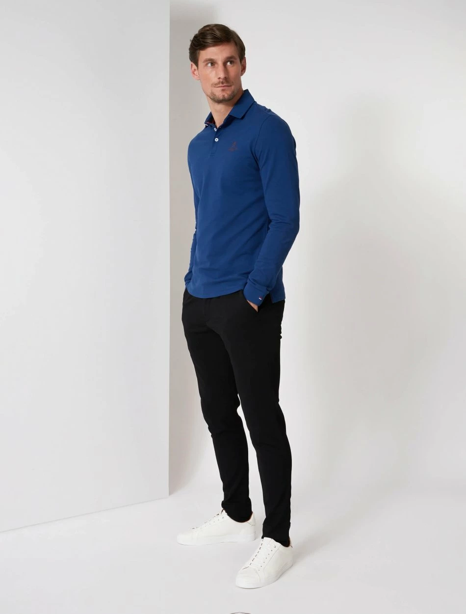 Cavallaro Napoli Campione Long Sleeve Polo Flag Blue (654000) 2 Cavallaro Napoli Campione Long Sleeve Polo Flag Blue (654000) - Afbeelding 2