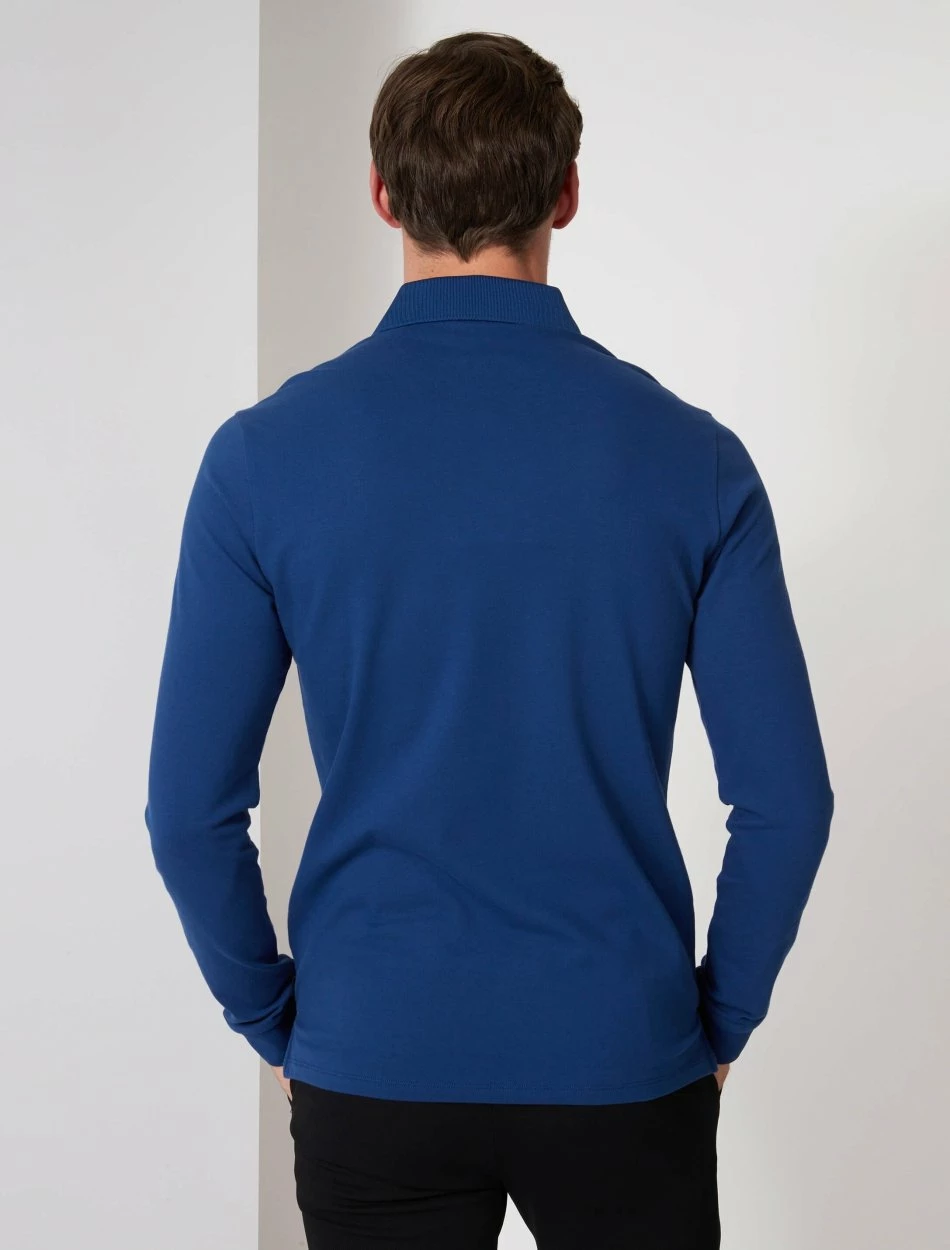 Cavallaro Napoli Campione Long Sleeve Polo Flag Blue (654000) 4 Cavallaro Napoli Campione Long Sleeve Polo Flag Blue (654000) - Afbeelding 4