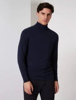 Cavallaro Napoli Baliani Long Sleeve Roll Neck Donkerblauw -Cavallaro Napoli Shop 117225003 699000 05 positie 05 176