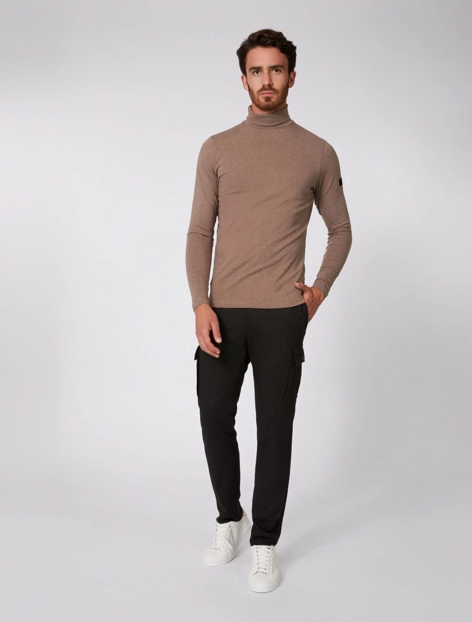 Cavallaro Napoli Baliani Long Sleeve Roll Neck Taupe 2 Cavallaro Napoli Baliani Long Sleeve Roll Neck Taupe - Afbeelding 2