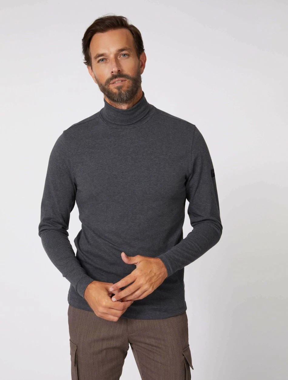 Cavallaro Napoli Baliani Long Sleeve Roll Neck Donkergrijs 2 Cavallaro Napoli Baliani Long Sleeve Roll Neck Donkergrijs - Afbeelding 2