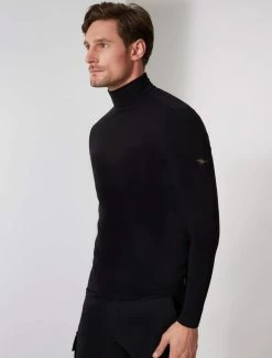 Cavallaro Napoli Baliani Long Sleeve Roll Neck Zwart