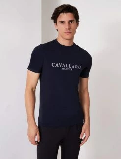 Cavallaro Napoli Terra Reflo T-shirt Donkerblauw