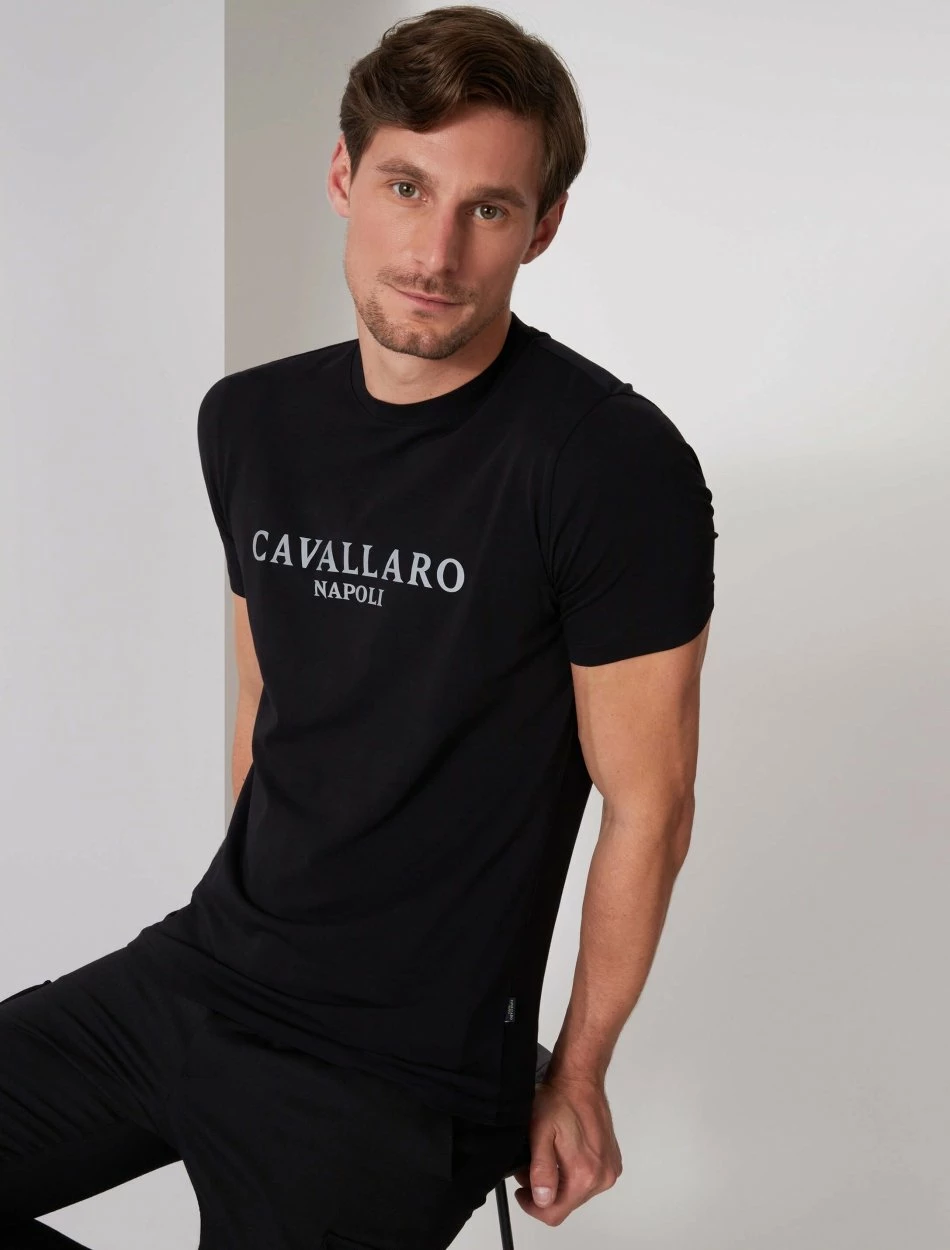 Cavallaro Napoli Terra Reflo T-shirt Zwart 1 Cavallaro Napoli Terra Reflo T-shirt Zwart