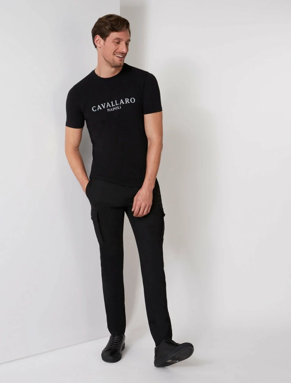 Cavallaro Napoli Terra Reflo T-shirt Zwart 2 Cavallaro Napoli Terra Reflo T-shirt Zwart - Afbeelding 2