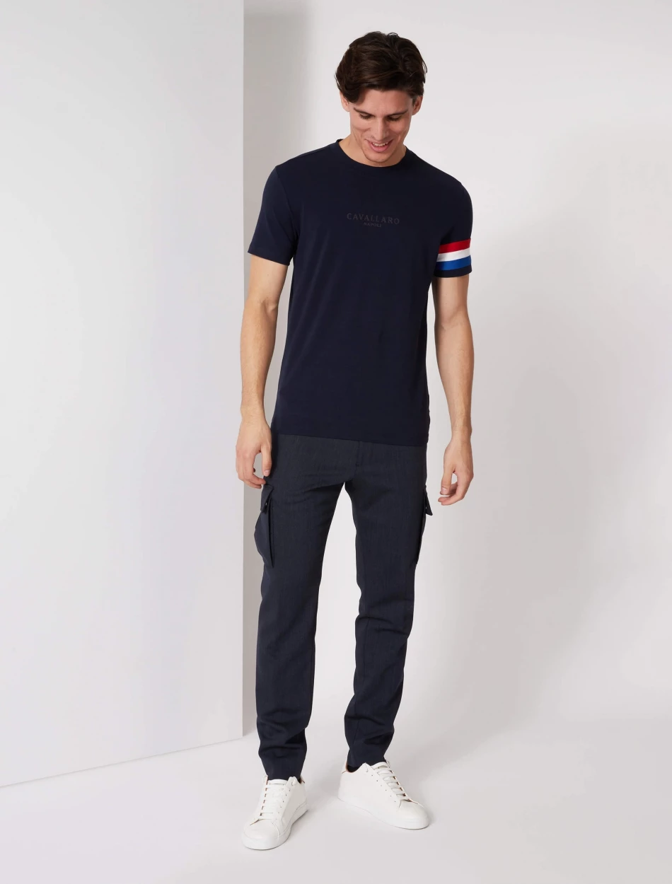 Cavallaro Napoli Spiello T-shirt Donkerblauw 2 Cavallaro Napoli Spiello T-shirt Donkerblauw - Afbeelding 2