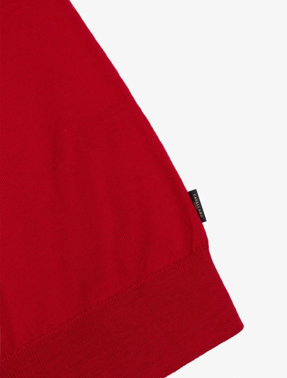 Cavallaro Napoli Merino R-neck Trui Rood 7 Cavallaro Napoli Merino R-neck Trui Rood - Afbeelding 7