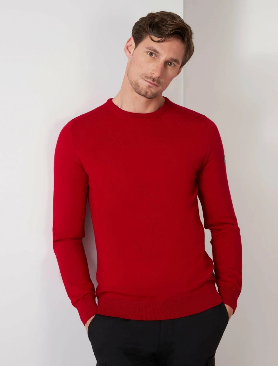 Cavallaro Napoli Merino R-neck Trui Rood 1 Cavallaro Napoli Merino R-neck Trui Rood
