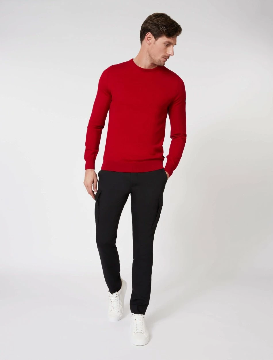 Cavallaro Napoli Merino R-neck Trui Rood 2 Cavallaro Napoli Merino R-neck Trui Rood - Afbeelding 2