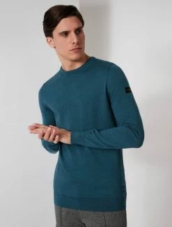 Cavallaro Napoli Merino R-neck Trui Donkergroen -Cavallaro Napoli Shop 118225000 599000 06 positie 30 460